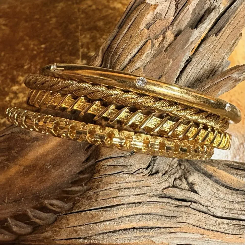 Camrose & Kross (JBK) Gold Tone Bangles Set Of Four Vintage